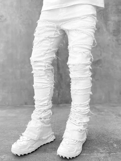 Tassel Trim Denim Pants Street Jeans