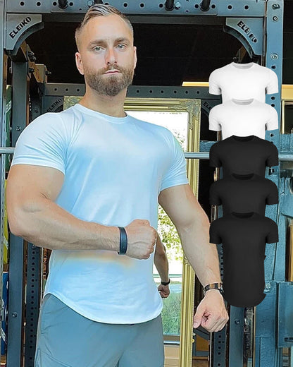 5-Pack Kore Curved Hem T-shirt Muscle Fit Crew Neck