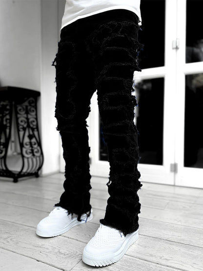 Tassel Trim Denim Pants Street Jeans